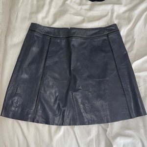Vince navy leather skirt with black detailing